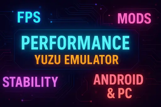 Performance comparison showing Yuzu Emulator FPS, stability, and Android compatibility.
