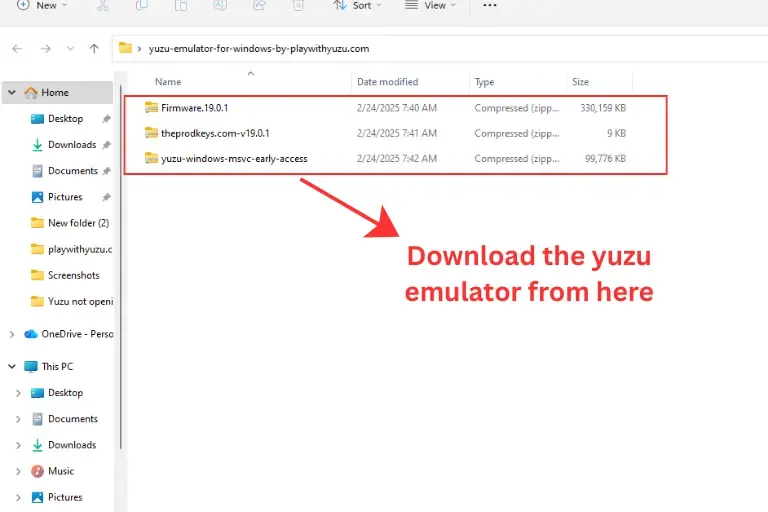 Downloading Yuzu emulator files