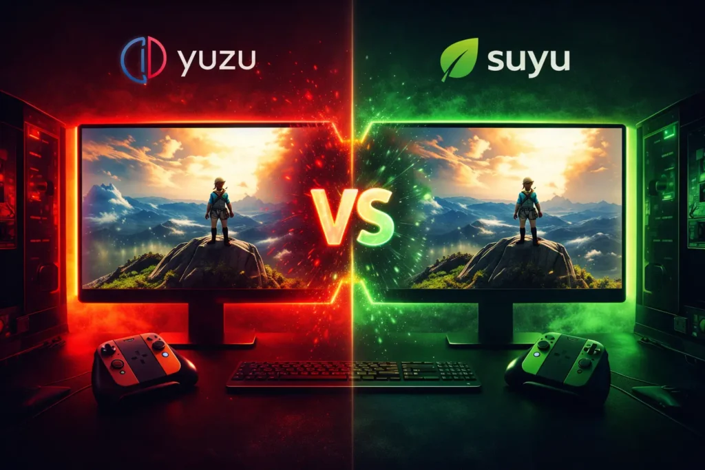 Yuzu vs Suyu emulator comparison for Nintendo Switch games on PC