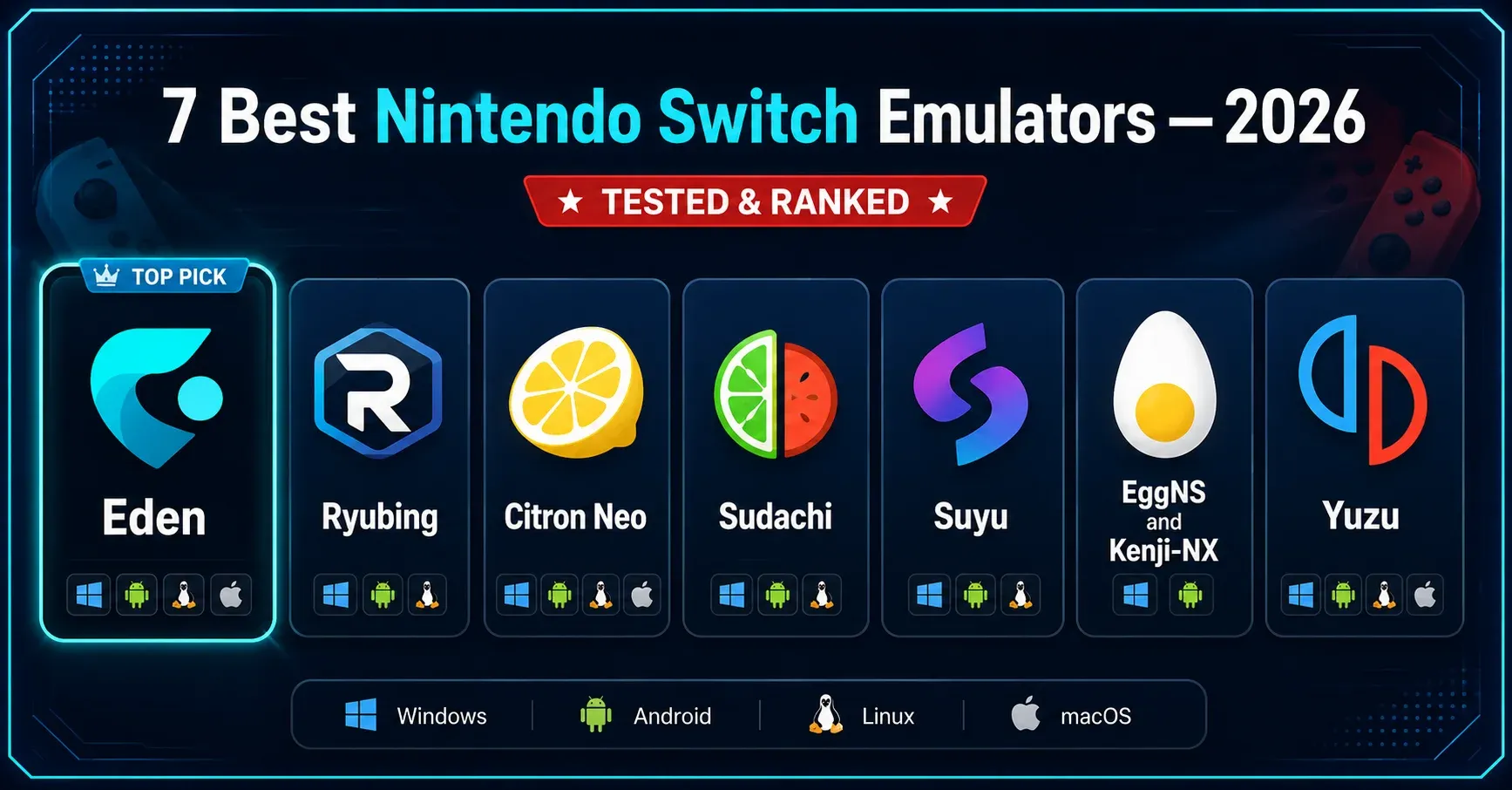 7 best Nintendo Switch emulators in 2026, tested and ranked, with Eden as the top pick for cross-platform support